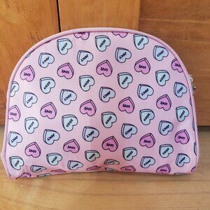 Juicy Couture Candy Heart Makeup Bag Cosmetic Pouch Medium size Y2K Princess
